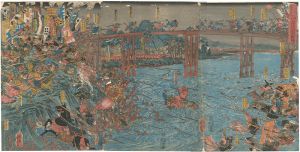 芳虎「寿永三年正月十六日　宇治川大合戦図」