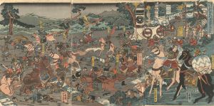芳員「建武二年　新田足利津国豊嶋合戦」