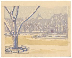 藤森静雄「新東京百景　表慶館春雪」