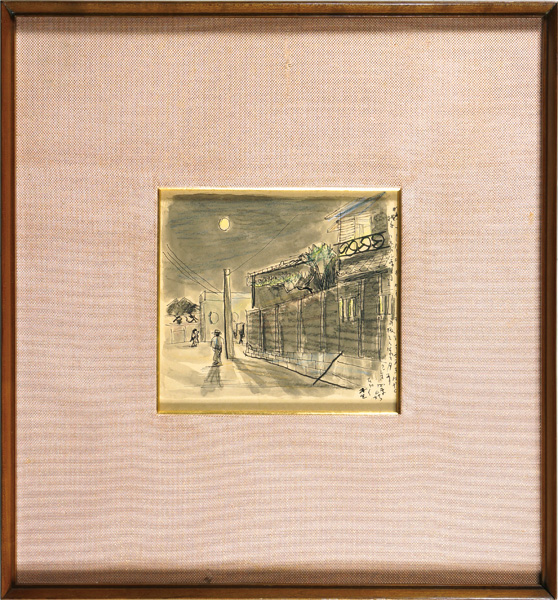 木村荘八「自筆画 吉原松葉屋裏（仮題）」