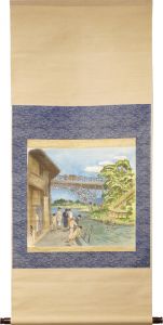 中澤弘光「自筆画幅　飯坂温泉」