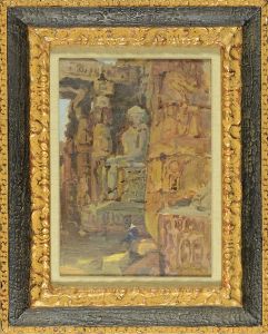 Yoshida Hiroshi / Painting : Part of the Luxor Temple, Egypt