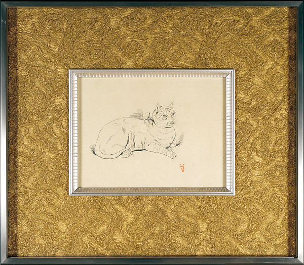 安井曾太郎「自筆画 猫」