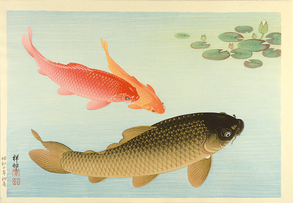 小原古邨（祥邨）「鯉」