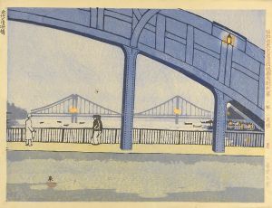 Koizumi Kishio / 100 Views of Great Tokyo in the Showa Era / Eidai Bridge & Kiyosu Bridge (#1)