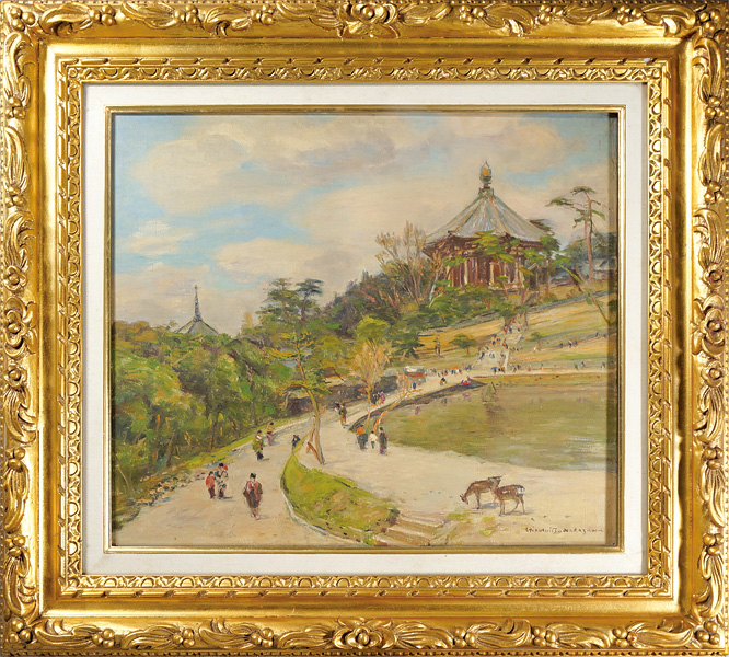 中澤弘光「自筆画　奈良風景（仮題）」