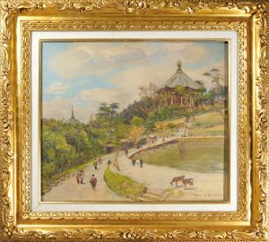 中澤弘光「自筆画　奈良風景（仮題）」