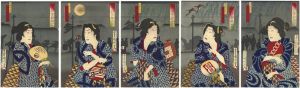 国周「美人形愛顧風入」