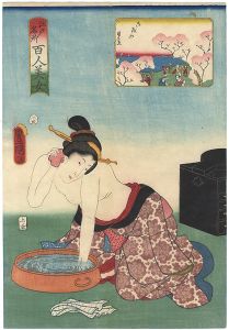 江戸名所百人美女　御殿山