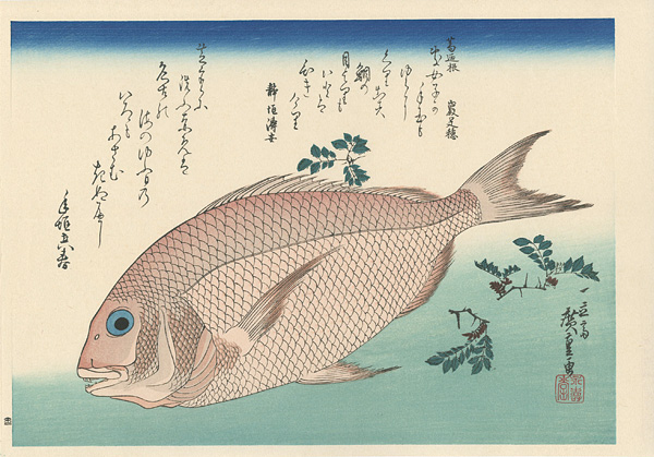 Hiroshige I “A Series of Fish Subjects / Sea Bream and Sansho 【Reproduction】”