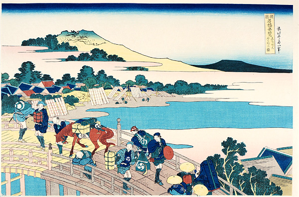 Hokusai “Remarkable Views of Bridges in Various Provinces / Bridge at Fukui in Echizen Province 【Reproduction】”