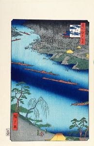 100 Famous Views of Edo  / Kawaguchi Ferry,Zenko-ji 【Reproduction】