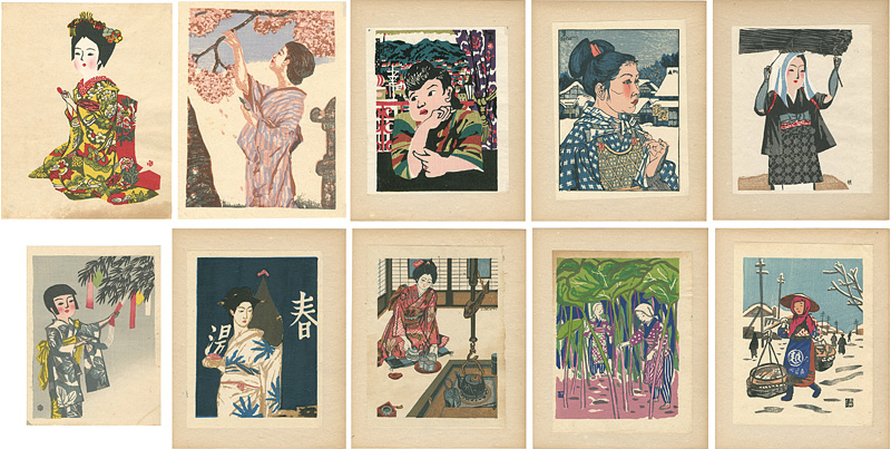 Onchi Koshiro, Saito Kiyoshi, Sekino Junichiro, Maekawa Senpan, Kawanishi Hide “A Selection of Woman's Customs in Japan”