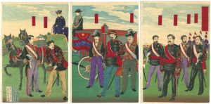 清親「東京日比谷観兵式圖」