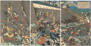 芳虎「武田勝頼膳城素肌攻の図」