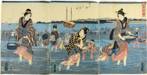 重宣「江戸名所　品川沖汐干狩之図」