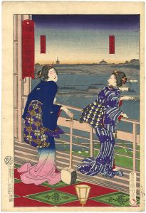 国周「開化三十六会席　明神　開花楼」