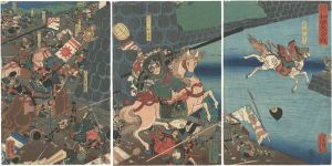 芳員「建保元夏五月　和田大合戦」