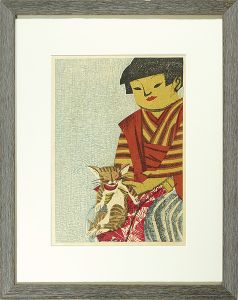 前川千帆「野の娘たち『女児と猫』」