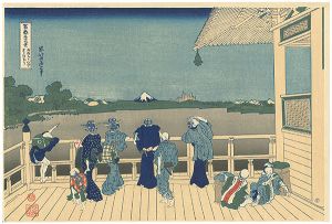 Thirty-Six Views of Mt. Fuji / Sazai Hall of the Five-Hundred-Rakan Temple in Edo 【Reproduction】