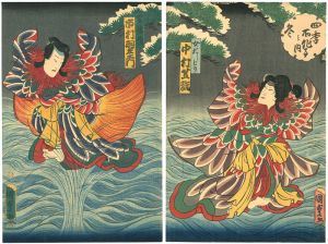 国貞二代「四季所作事之内冬（法四季紙家橘拙）」