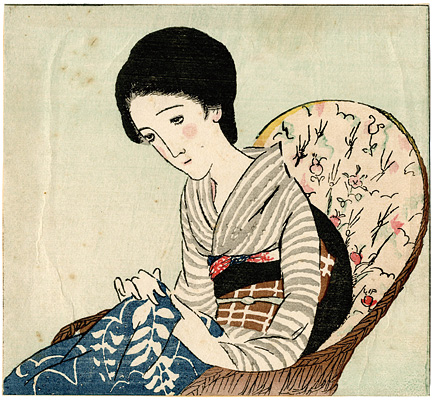 竹久夢二「藤椅子」
