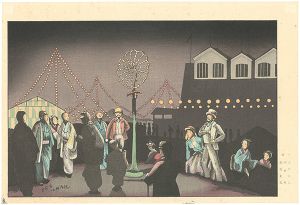 清親「東京名所図　内国勧業博覧会瓦斯館【復刻版】」