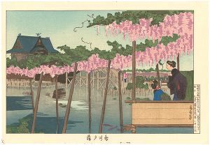 清親「東京名所図　亀井戸藤【復刻版】」