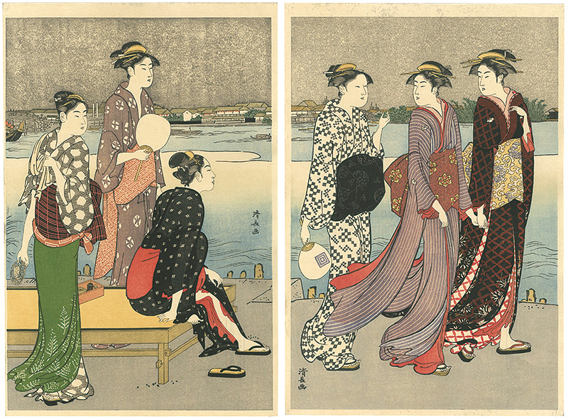 清長「大川端夕涼み　【復刻版】」