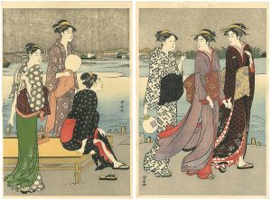 清長「大川端夕涼み　【復刻版】」