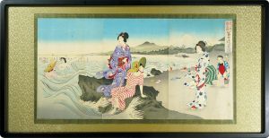 作者不詳「大磯海水浴　冨士遠景図」