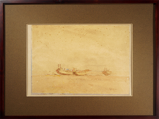 吉田博「自筆画　海岸風景」