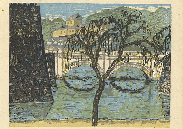 Onchi Koshiro “Recollections of Tokyo / Double Bridge at the Palace ”