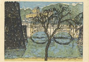 Onchi Koshiro / Recollections of Tokyo / Double Bridge at the Palace 
