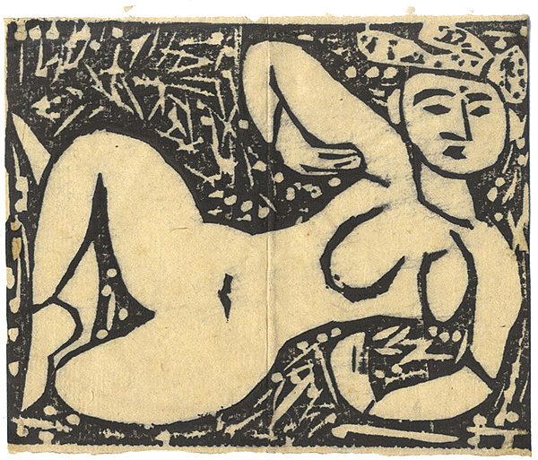 Munakata Shiko “棟方志功小品集より　横臥裸女”