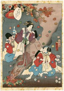 Kunisada II / Lady Murasaki's Genji Cards / Suzumushi [紫式部げんじかるた　三十八　鈴虫　]