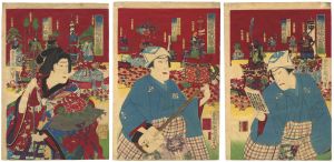 Kunichika / Contest of Flowers, Kanda Festival [花競神田祭禮]