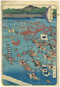 芳年「末廣五十三次　島田　大井川」