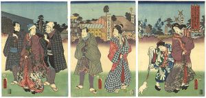 豊国三代「安政三丙辰歳三月廿日ヨリ東都深川八幡宮於社地成田山不動尊開帳群集図」