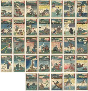 Hiroshige II, Toyokuni III / The Miracles of Kannon /Saigoku Series : set of 33 [観音霊験記 西国順礼]