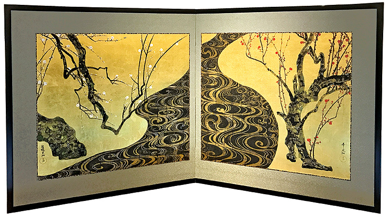 尾形光琳「紅白梅図」