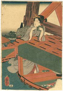 国芳「四季遊観　夏　橋間のすずみ　※右図のみ」