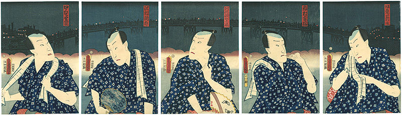 Toyokuni III “5 Kabuki Actors ( Gonin Otoko ) (tentative title)”