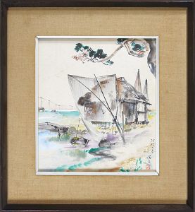 伊藤晴雨「自筆画色紙　砂村の春」
