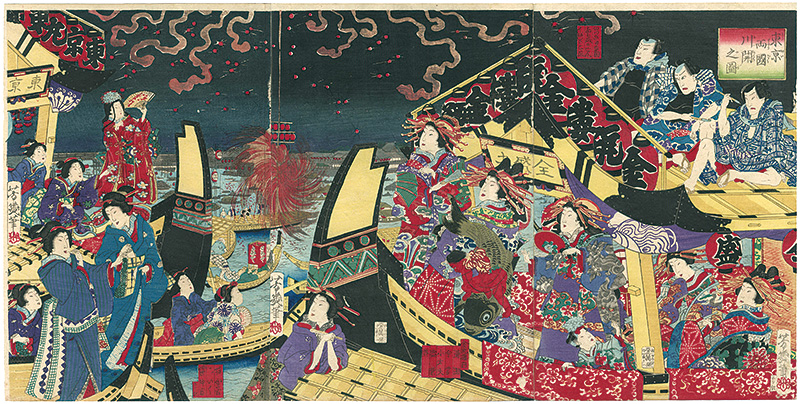 芳幾「東京両国川開之図」