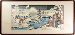 豊国三代 広重二代「合筆源氏　庭中之雪」