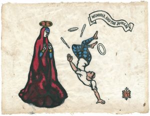 川上澄生「MADONNA AND THE JUGGLER」