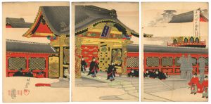 周延「千代田之御表　芝増上寺初御成ノ図」