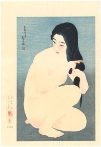 裸婦髪梳き