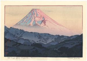 吉田遠志「伊豆長岡　八景園の富士」